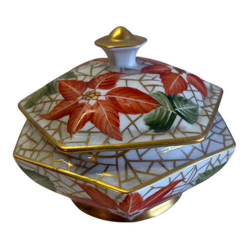 Scatola dipinta a mano in ceramica, arte ceramica Como