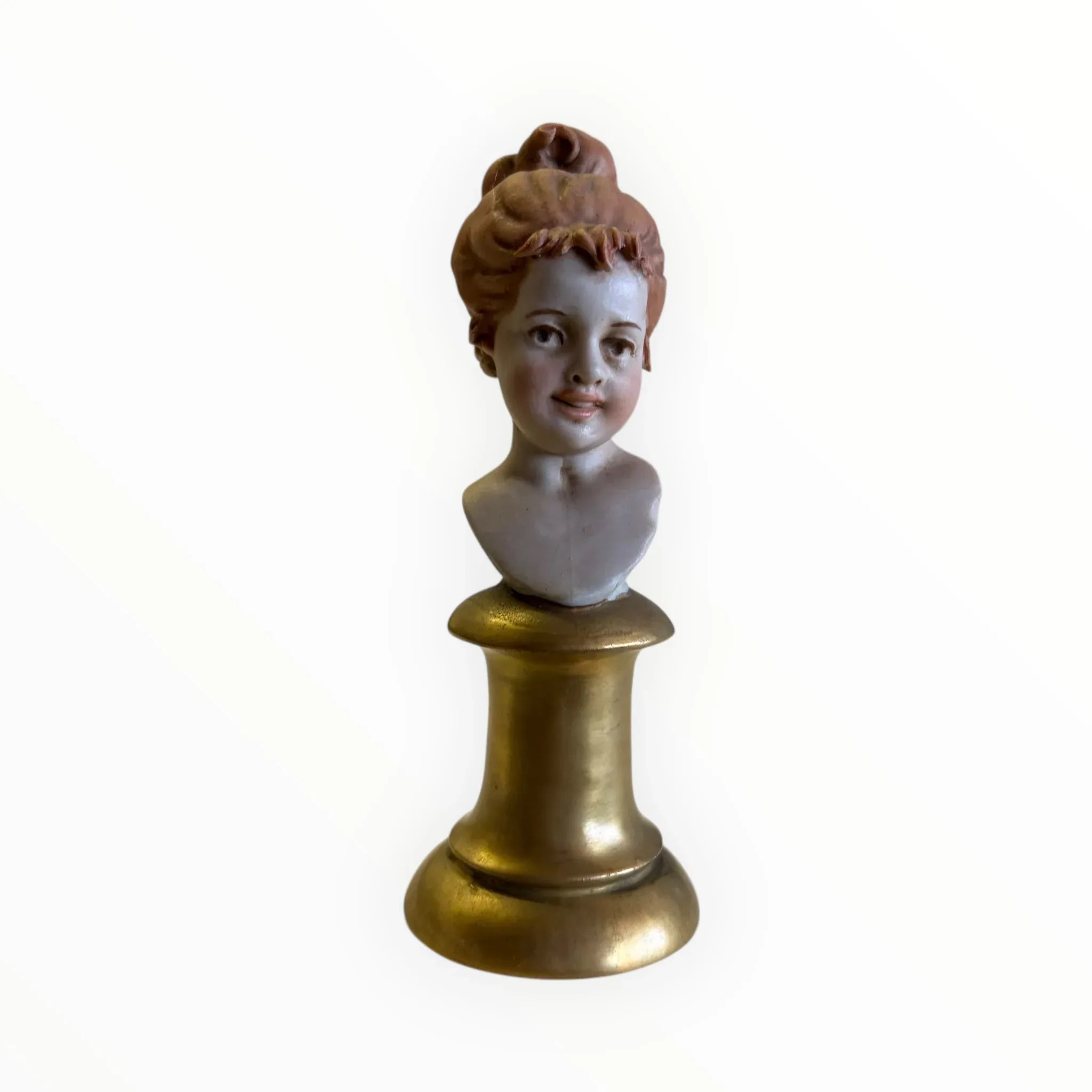 Statuina antica in ceramica di Luigi Benacchio, altezza della statuina di 10 cm.