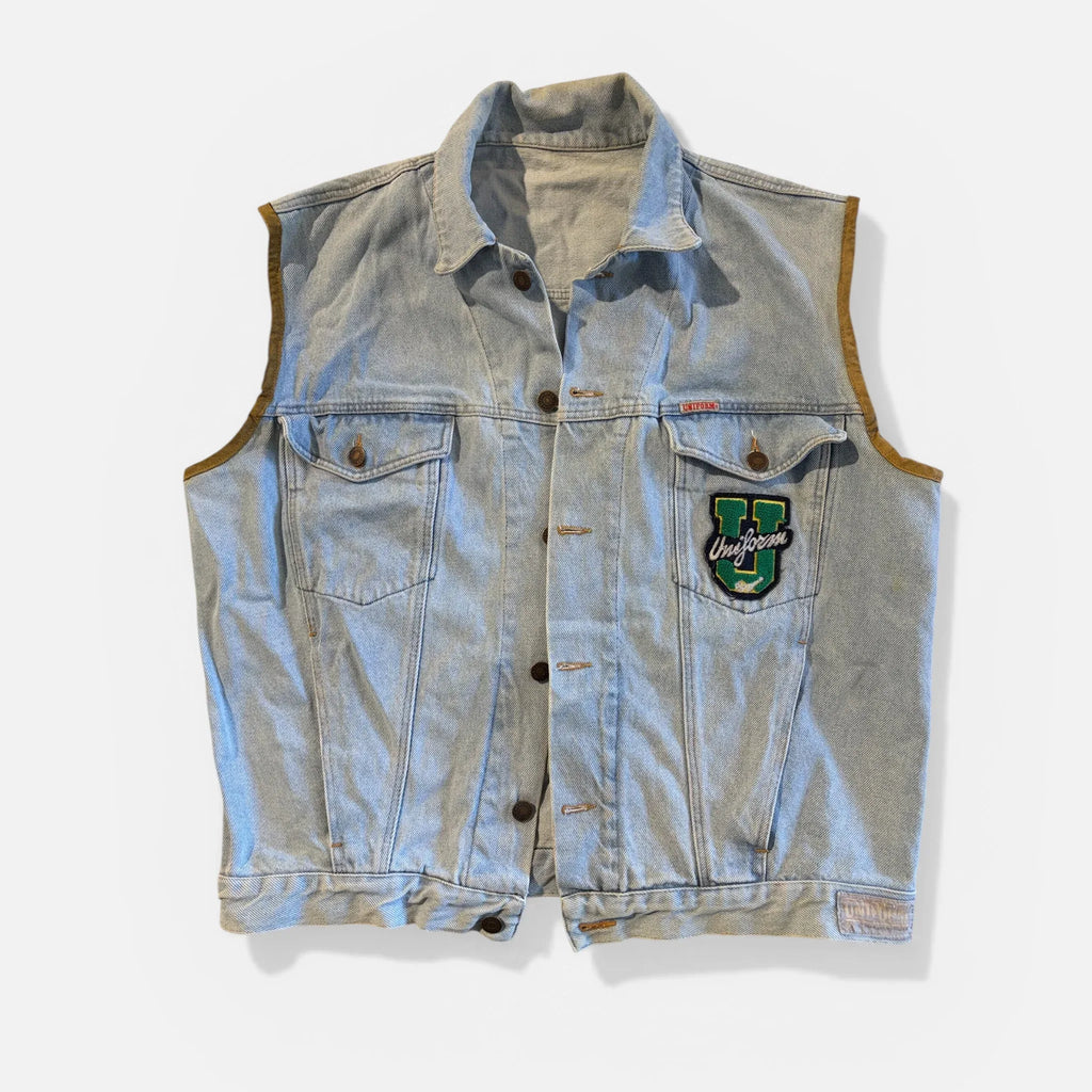 Uniform giubbino senza maniche Anni ‘80 in Denim 