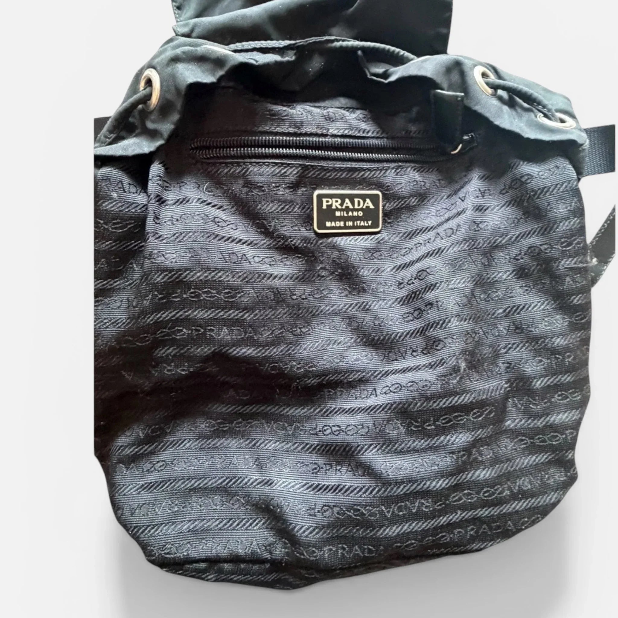 fodera interna logata zaino prada