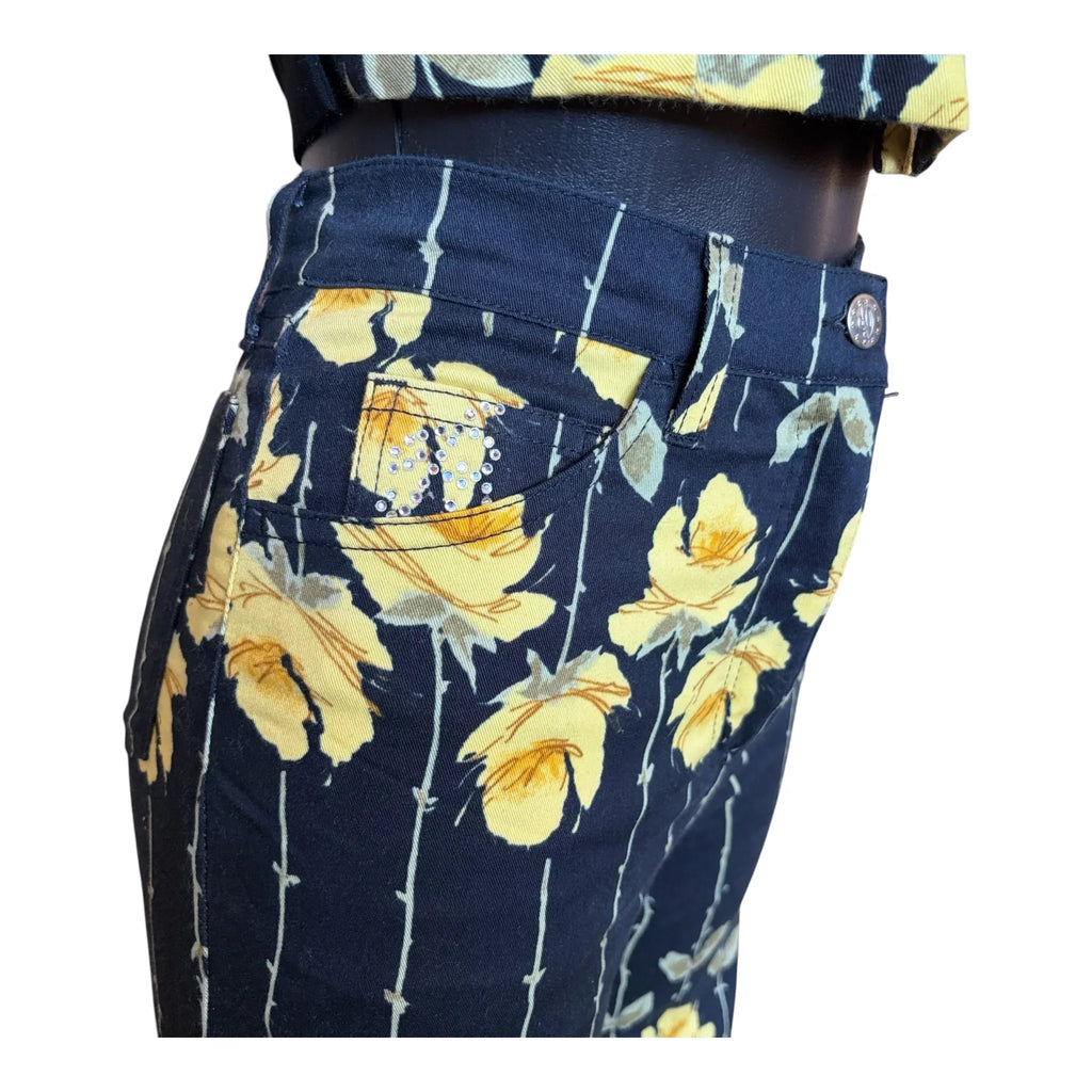 pantalone vintage stampa fiori